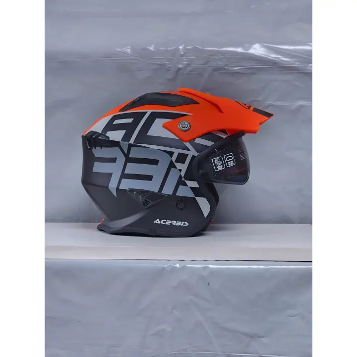 Casco Jet Trial Off-Road Acerbis Aria negro gris naranja mate  2206 - 1