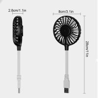 Ventilador Portátil Recargable USB Silencioso Con Batería De Almacenamiento Para Verano Viajes Exteriores Corriente 5V Plástico - details 2