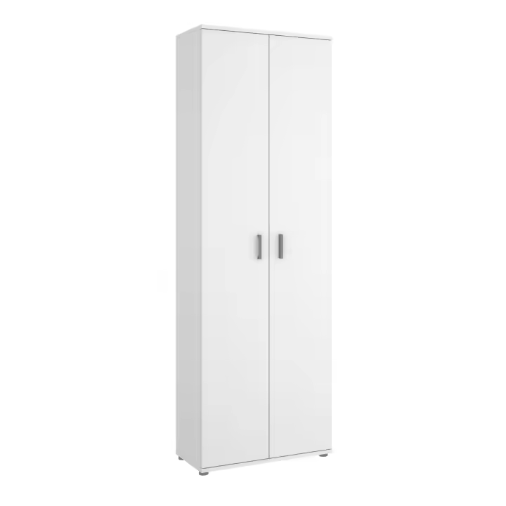Armario Multiuso 2 Puertas + 6 Estantes Fit Blanco - Armario Estantería 190x61x35 cm Armario para dormitorio - Fabricado en España - Melamina Alta calidad - Somnia Descanso - 1