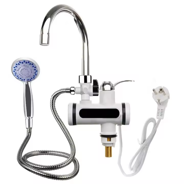 Grifo con calentador de agua instantáneo,Calentador de agua eléctrico instantáneo, Grifo LED de 360°, Grifo de agua fría y caliente para Caravana, Jardín Vegetal-A4 - 1