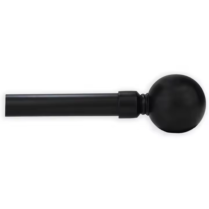 Barra de Cortina Extensible, Barra Universal Decorativa de Metal Color Blanco y Negro 19 mm Diámetro, 70-140/120-210/160-300cm - 1