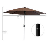 Parasol Manual Ø 2,95x2,5 m Parasol Articulado, Parasol de Mercado, Marron, 180/m² Poliéster, Estable - details 6