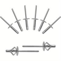 50pcs Clavos De Ojo De Bola Trifolios De Aluminio Negros Y Plateados Para Decoración Interior De Coches Diámetro 3/16 Con Gran Flanco - details 7