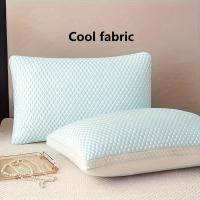 Almohada De Verano Fresca Y Transpirable Con Borde 3D Alta Dureza Para Hogar Y Hotel Malla De Encaje Suave Y Confortable Para Descanso Y Viajes - details 6