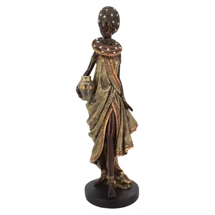 Figura Africana Étnica de Resina, Decoración Original para el Hogar, Estatua de Elefante, Accesorio Cultural Único - 1