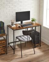 Escritorio Industrial con 2 Estantes Ajustables - Mesa de Trabajo para Oficina o Salón, Estructura de Acero, Marrón Rústico y Negro Tinta - details 7