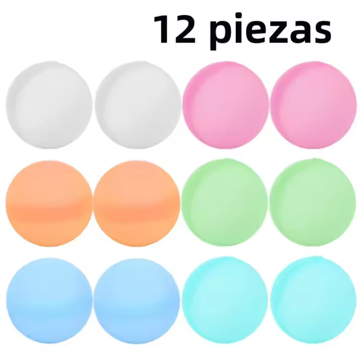 12pcs Bolas De Agua Reutilizables Para Niños Y Adultos Juegos De Piscina Balones De Silicona Para El Verano Tamaño Alrededor De 5.8*5cm - 1