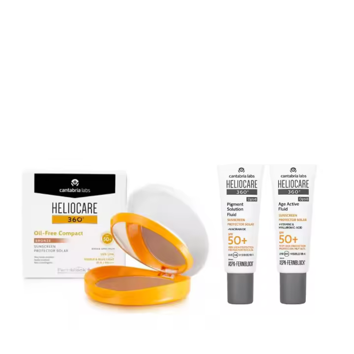 Cantabria Heliocare 360º Spf50+ Oil-Free Compact Bronze 10 gr + Regalo Protector Age Fluid y Pigment Fluid 3 ml - 1