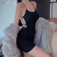 Vestido Bodycon Mini Para Mujer Verano Espalda Descubierta Con Tirantes Finos Y Aros Sexy Para Fiesta Y Club Sin Mangas De Poliéster - details 12
