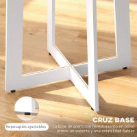 HOMCOM Mesa de Comedor Redonda para 4 Personas Mesa de Cocina Moderna con Tablero de Madera y Base de Acero Cruzada para Salón Ø80x75 cm Roble - details 5