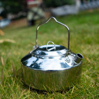 Tetera De Acero Inoxidable Para Exteriores Con Mango Cerrado Portátil Para Camping Y Picnics Cocina Al Aire Libre 1L Accesorio De Cocina - details 5