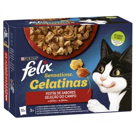 Felix Sensations Selección De Carnes En Gelatina Para Gatos 12 X 85 Gr - 1
