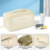 1-4 Uds Bolsa de Cosméticos de Viaje de Gran Capacidad, Bolsa de Maquillaje de PU, Bolsa de Lavado de Viaje Multifuncional y Portátil de Viaje con Asa y Cremallera, para Viajes, Baño - details 2