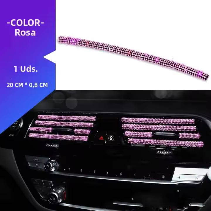 Molduras Decorativas Para Salida De Aire Acondicionado De Coche 20cm U Shaped Trim Strips Accesorios De Coche Diamante - 1