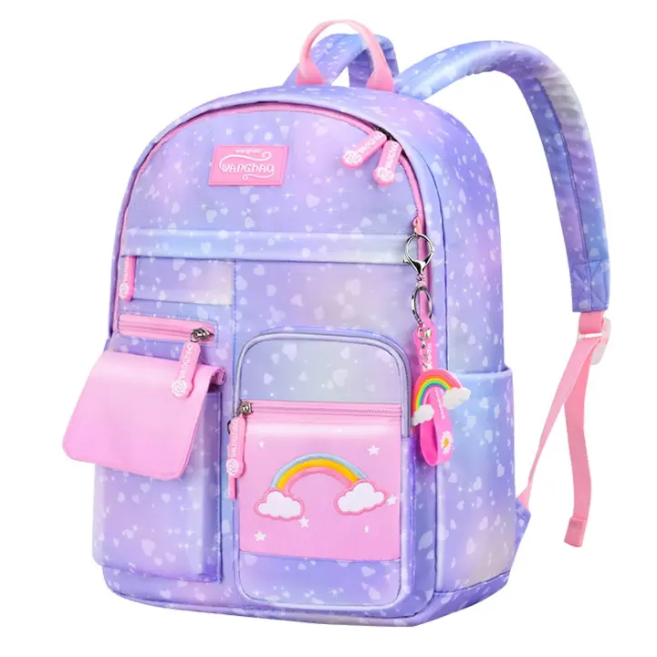 Mochila escolar de unicornio para niños, mochila escolar de gran capacidad con diseño de arcoíris, mochila informal para niñas y adolescentes. - 1