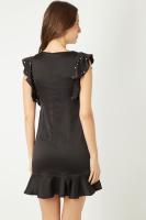 Vestido LA MORENA satinada con detalle de volantes y perlas decorativas - LA-260524 - details 1