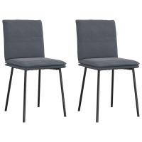 vidaXL Sillas de comedor 2 unidades terciopelo en color Gris claro/Verde oscuro/Negro y más | cómodas modernas ergonómicas para comedor cocina salón hogar - details 6