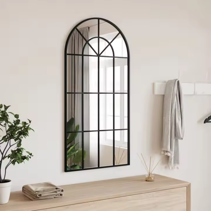 Espejo de pared arco de hierro negro 50x100 cm - 1