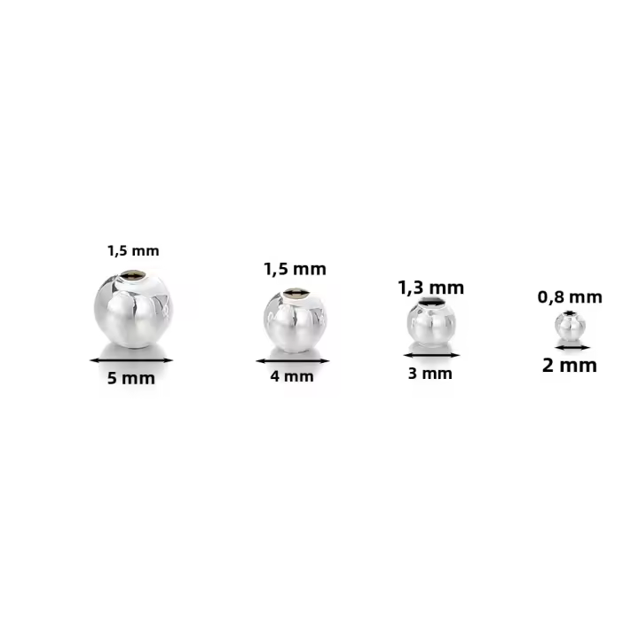 25-46Pcs Bolas De Plata 925 Para Joyería Accesorios De Enlace Para Pulseras Y Collares Componentes De Enlaces Redondos De Plata Para Creación De Joyas - 1