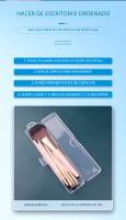 Caja De Organización Para Maquillaje Portátil Transparente Con Cubierta Estuche Para Pinceles De Cejas Y Cuchillas Utensilios De Mesa Y Cuchillos Herramienta De Belleza - details 1