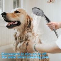 Alcachofa de ducha + manguera de ducha flexible de 1,5 m, alcachofa de ducha con manguera, 5 modos de ahorro de agua y botón de interruptor, alcachofa de ducha de mano de acero inoxidable de alta presión 1 pieza - details 2