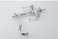 Grifo De Cocina Con Doble Manija Montado En Plataforma Cobre Antiguo Negro Bronce ELK9088 Mezclador De Agua Caliente Y Fría Para Fregadero Instalación En Un Solo Agujero - details 6