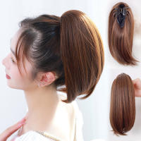 Extension De Cabello Sintético 12 Pulgadas Claw Clip in Ponytail Corto Y Recto Para Mujeres Peluca De Cabello Artificial De Fibra De Alta Temperatura - details 0