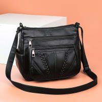 Bolso De Hombro Para Mujer Estilo Casual Gran Capacidad Bolsos Mensajero Color Sólido Negro Bolso De Mano De Viaje Cruzable - details 6