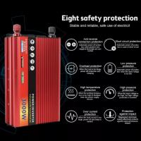Inversor de corriente para coche de 12 V 220 V, Inversor de onda senoidal modificada de 1000W  3000W, transformador portátil con cargador USB - details 1