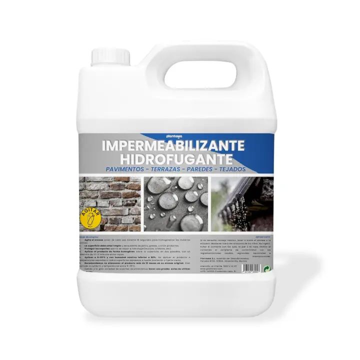 Plantawa Impermeabilizante Transparente. Hidrofugante Invisible, No Genera Película, Protección Total en Fachadas, Hormigón,Terrazas, Tejados. Repelente al Agua, waterproof (5 Litros).… - 1