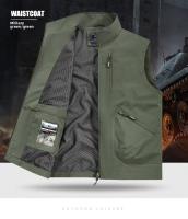 Chaleco Casual Para Hombre Con Cuello Erguido Y Multi-Moneda Cargo Hombro Adecuado Para Pesca Al Aire Libre Y Exterior Talla Grande - details 15
