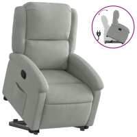 vidaXL Sillón reclinable elevable terciopelo Gris claro, Gris oscuro, Sillon Dormitorio Sillon Comodos Silla Relax Sillón Sofá - details 0