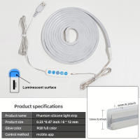 Tira De Luz LED Neón 5V USB 1m 2m 3m Silicona DIY Sincronización De Música APP MeRGBW Decoración De Habitación - details 9