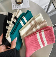 Calcetines De Mujer Estilo Preppy Japonés Moda Otoño Nuevos Calcetines Deportivos De Color Caramelo Con Rayas Casual Para Niñas - details 8