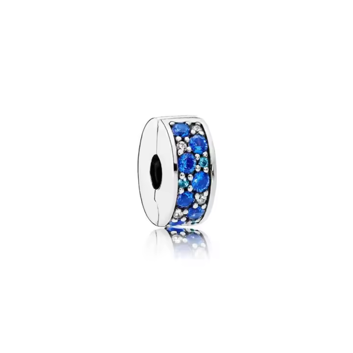 PANDORA Clip de Plata Mosaico Azul con Cristal Suizo y Circonitas Cúbicas - 1