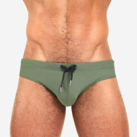 Bragas De Natación Para Hombre Estilo Low Rise Diseño Sólido Corto De Playa Bikini Móvil Briefs De Baño Push up Underpants - details 10