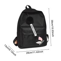 Mochila Grande Con Estampado De Hojas Portátil Para Mujer Bolsa De Hombro Con Cremallera Estilo Simple Estudiante Escuela - details 0