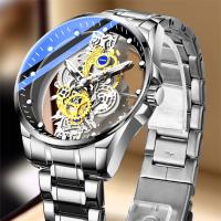 Reloj De Lujo Para Hombre Marca JBAILI Cuarzo Doble Cara Hueco Resistente Al Agua Estilo Business Pulsera De Acero Inoxidable Movimiento Automático - details 10