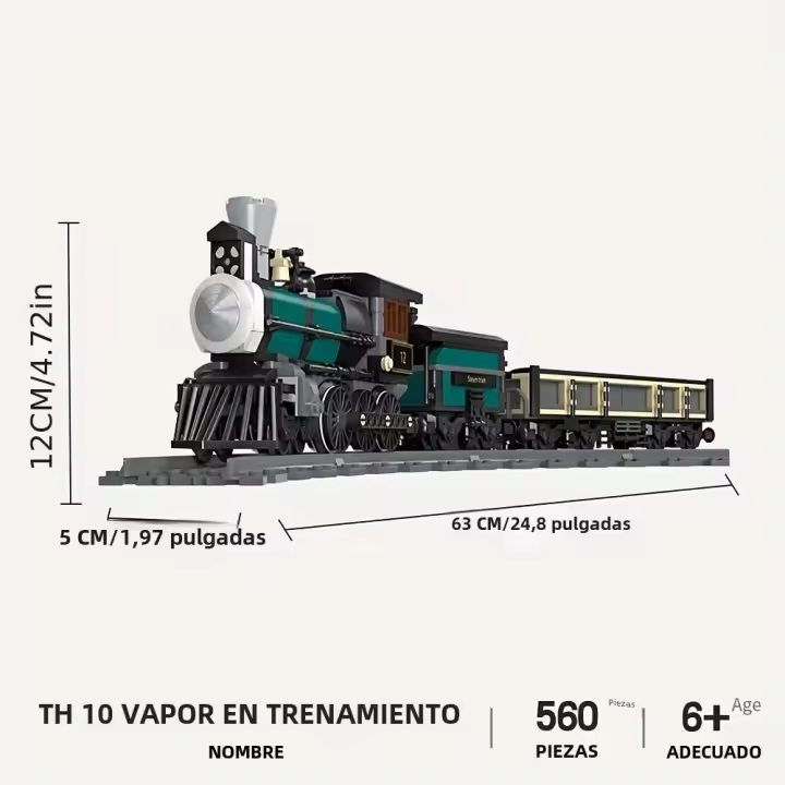Bloques De Construcción Creativos De Tren De Vapor Serie Para Niños Modelo DIY Ideal Para Regalo Navideño De Ciudad - 1