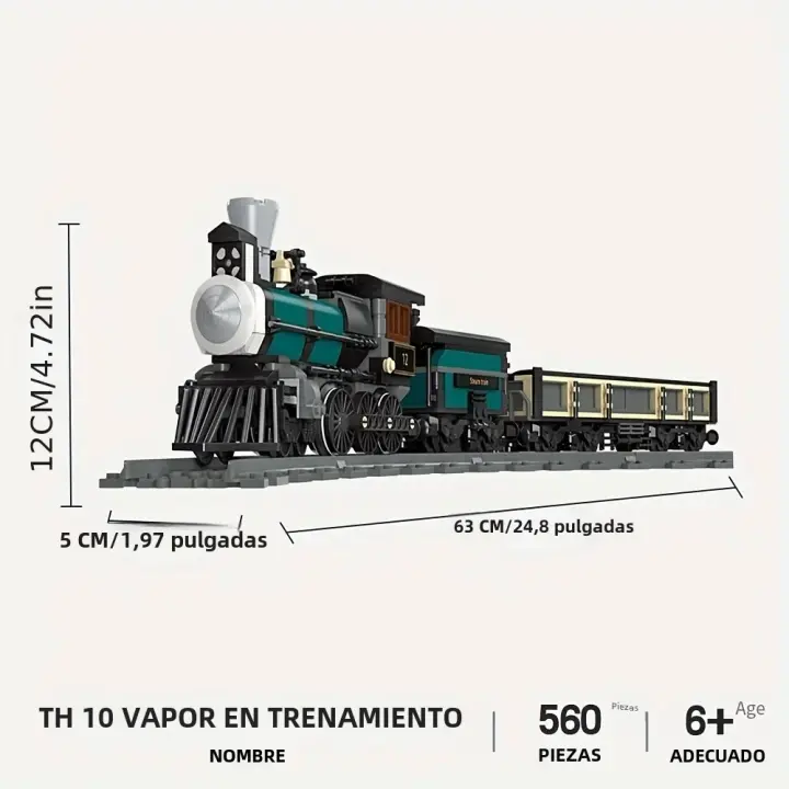 Bloques De Construcción Creativos De Tren De Vapor Serie Para Niños Modelo DIY Ideal Para Regalo Navideño De Ciudad - 1