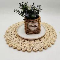 Mantel Individual De Rotonda 38cm Hecha De Rattan Y Trigo Natural Suelta Antideslizante Y Resistente Al Calor Para Mesa De Comedor - details 3
