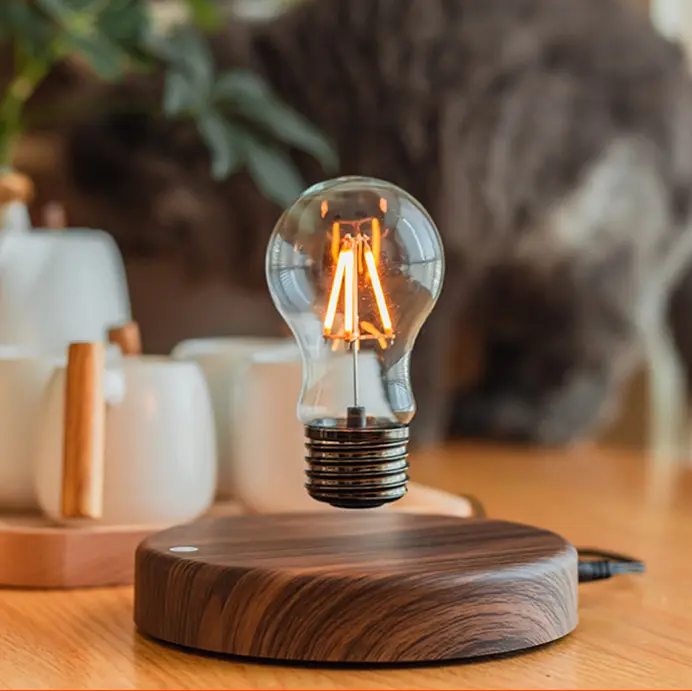 Lámpara De Mesa Magnética Levitación Con Bombilla LED Creativa Iluminación Nocturna Para Decoración De Oficina Y Hogar Regalo De Cumpleaños - 1