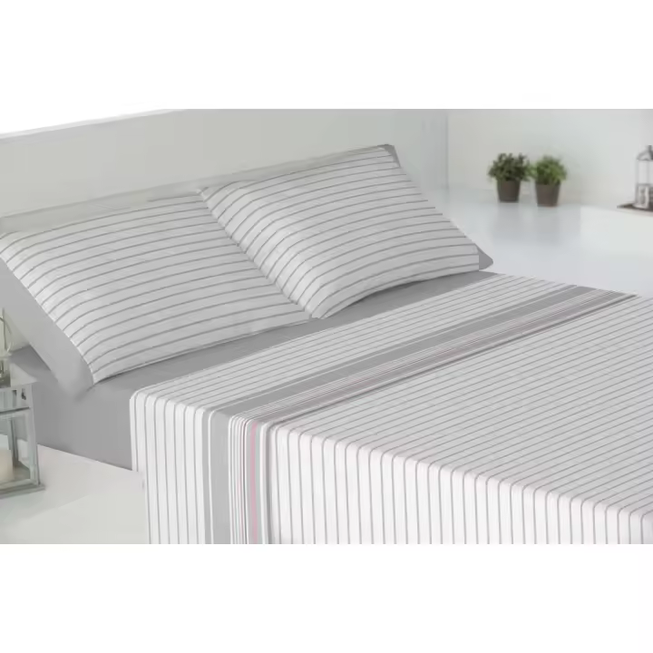 Sábanas verano cama 180cm - Suaves y Económicas de Microfibra Anti-perli - Azelera en Gris (Artículo Rotativo) - 1