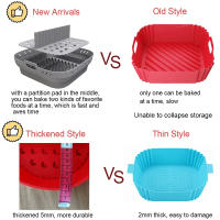 Cesta De Silicona Para Air Fryer Forma Cuadrada Reutilizable Plegable Libre De BPA Moldes De Hornear Accesorios Para AirFryer - details 5