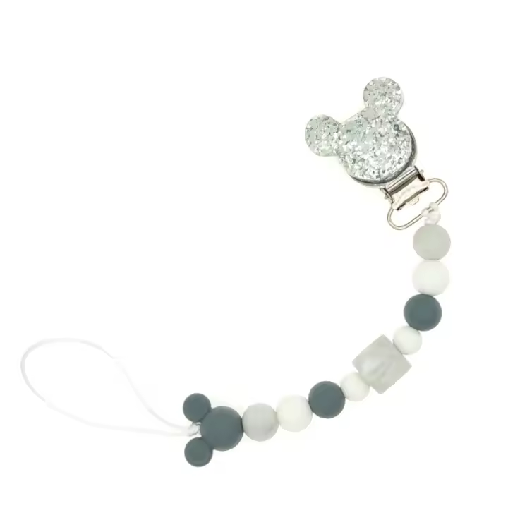 Cadena De Chupete Para Bebe Con Bolas De Silicona Y Juguetes De Morddor Clip Para Chupete Regalo Con Diseño De Animal Diverido Tamaño 23cm Peso 24g - 1