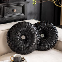 Cojín redondo de tela brillante con forma de rueda para sofá, cojín para mesita de noche, cojín para ventana salediza, cojín de calabaza - details 12