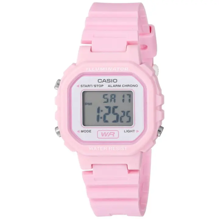 Reloj casio digital MUJER LA-20WH-4A1 color rosa alarma y luz led - 1