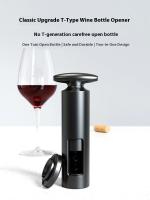 Abrebotellas Manual Creativo Con Cortador De Sellado Para Vino Espumoso Herramienta De Cocina Eco-amigable Multifuncional Negro Acero Inoxidable ABS - details 0