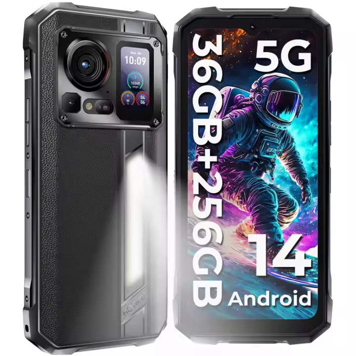 Teléfono Inteligente Impermeable HOTWAV Hyper 7 Pro, Android 14  5G, 36GB +256GB, 120Hz, Chip Dimensity 7050, 6.6 Pulgadas de Alta definición, 10800mAh, cargador rápido 33W, cámara de visión nocturna 200MP+24MP, Teléfono Tres defensas NFC/GPS/OTG/WiFi 6 - 1
