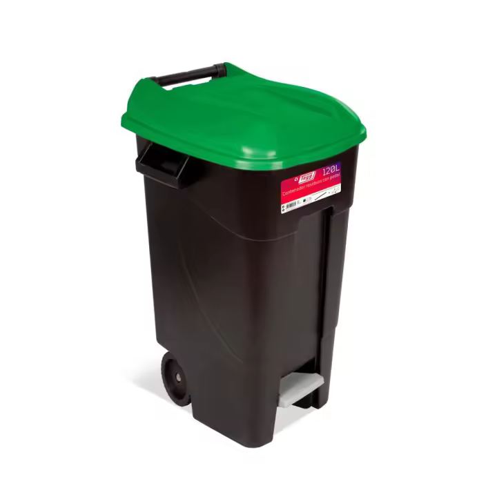Cubo con pedal eco 120l. verde - 1
